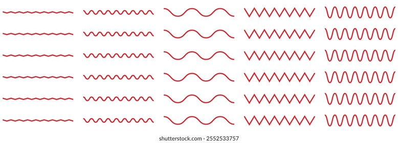 Ícone do elemento de linha definido para design. Ilustração simples do conceito isolado ondulado da curva. 333