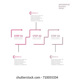 Line elements for infographic. Template for diagram, graph, presentation and chart. Business concept with 3 options.Vector illustration.