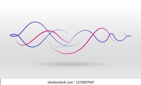 line elements motion sound wave abstract vector background