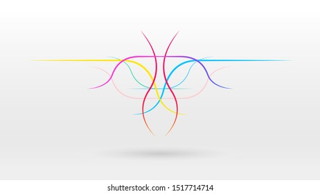 Line elements motion sound wave abstract vector background