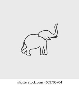 Line elephant  icon illustration isolated vector sign symbol