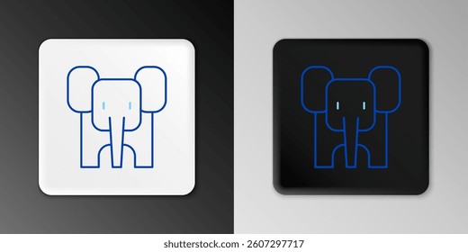 Line Elephant icon isolated on grey background. Colorful outline concept. Vector