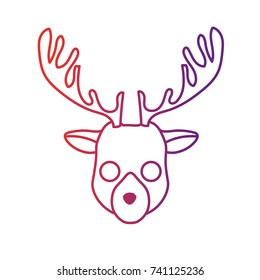 line elk head wild cute animal