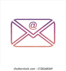 Icono de sobre de correo electrónico de línea un arte de triangulación de vectores 