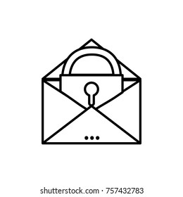 line e-mail mesage with padlock insite to security information