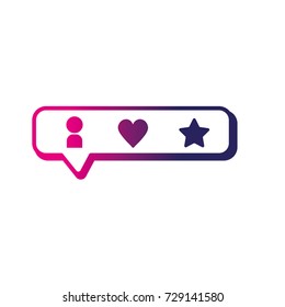 line e-mail message and bar chat bubble
