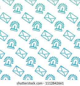 line e-mail message and light siren background