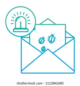 line e-mail with spiders hacker virus and siren