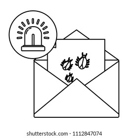 line e-mail with spiders hacker virus and siren