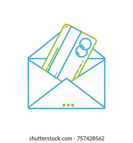 line e-mail text message with credit card inside