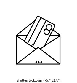 line e-mail text message with credit card inside