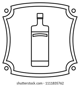line emblem with alcohol liquor bottle beverage