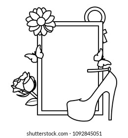 line emblem design with mother day decoration