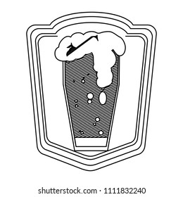 line emblem foam beer glass beverages