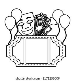 line emblem tag with carnival entertainment party