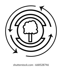 line emblem of tree symbol to ecology care