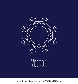 Line emblems. Abstract hipster logo templates.