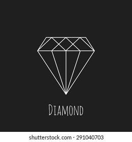 Line emblems. Diamond. Abstract hipster logo templates.