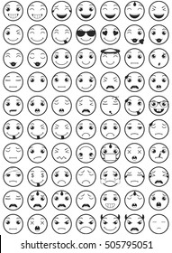 Line Emoticons / Emoji Vector Set