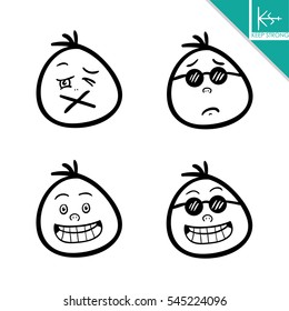 line emoticons. Smile emoticons. Isolated vector illustration on white background
