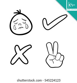 line emoticons. Smile emoticons. Isolated vector illustration on white background
