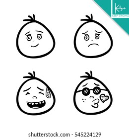 line emoticons. Smile emoticons. Isolated vector illustration on white background
