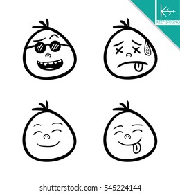 line emoticons. Smile emoticons. Isolated vector illustration on white background
