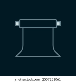 Line Empty photo studio icon isolated on black background. Screen backdrop. Flat filled outline style with shadow. Vector