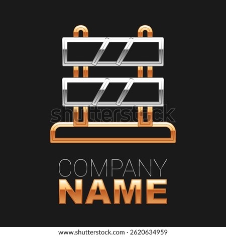 Line End of railway tracks icon isolated on black background. Stop sign. Railroad buffer end to destination. Colorful outline concept. Vector