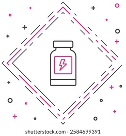 Line Energy drink icon isolated on white background. Colorful outline concept. Vector