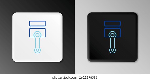 Line Engine piston icon isolated on grey background. Car engine piston sign. Colorful outline concept. Vector