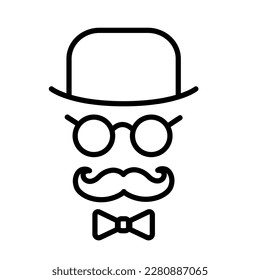 line english gentleman icon isolated on white background. Vector illustration isolated