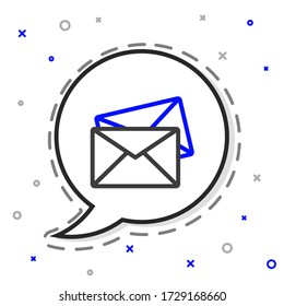 Line Envelope icon isolated on white background. Email message letter symbol. Colorful outline concept. Vector Illustration