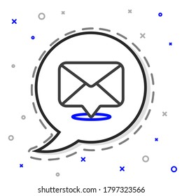 Line Envelope icon isolated on white background. Email message letter symbol. Colorful outline concept. Vector Illustration
