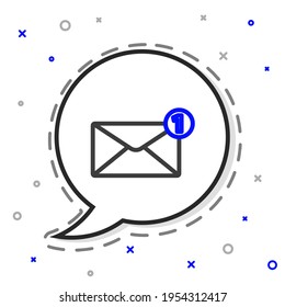 Icono de Sobre de línea aislado en fondo blanco. Concepto de mensaje recibido. Nuevo mensaje entrante por correo electrónico, sms. Servicio de envío de correo. Concepto de esquema colorido. Ilustración vectorial