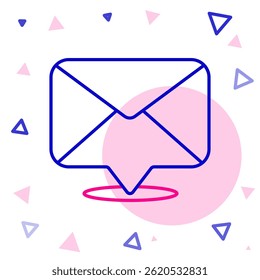 Line Envelope icon isolated on white background. Email message letter symbol. Colorful outline concept. Vector Illustration
