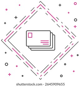 Icono de la línea del sobre aislado en el fondo blanco. Símbolo de la letra del mensaje de correo electrónico. Concepto de contorno colorido. Ilustración vectorial