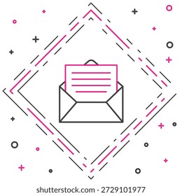 Line Envelope icon isolated on white background. Email message letter symbol. Colorful outline concept. Vector Illustration