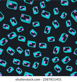 Line Envelope icon isolated seamless pattern on black background. Email message letter symbol.  Vector Illustration