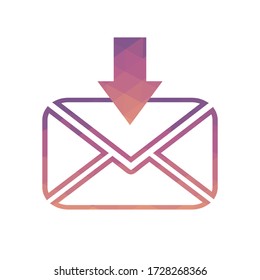 Line Envelope 
Incoming Message Icon a Vector Triangulation Art