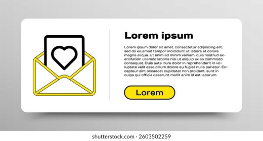 Line Envelope with Valentine heart icon isolated on white background. Message love. Letter love and romance. Colorful outline concept. Vector