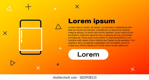 Line Eraser or rubber icon isolated on yellow background. Colorful outline concept. Vector Illustration