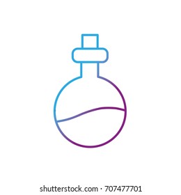 line erlenmeyer flak with chemical potion experiment