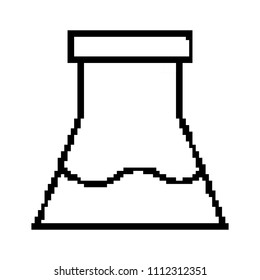 line erlenmeyer flask lab science test vector illustration