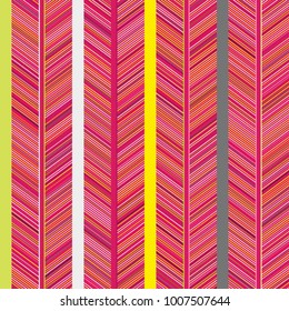 Line Ethnic. Geometric Pattern in Ethnic Style. Stylized Feathers. Line Ethnic for Wallpaper, Textures, Textiles, Fabrics, Surface Textures, Wrapping Paper. Straight Lines Colorful Background. Funny.