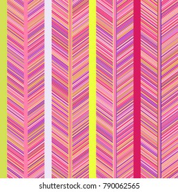 Line Ethnic. Geometric Pattern in Ethnic Style. Stylized Feathers. Line Ethnic for Wallpaper, Textures, Textiles, Fabrics, Surface Textures, Wrapping Paper. Straight Lines Colorful Background. Funny.