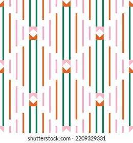 Line ethnic seamless pattern. Geometric Line background for textiles, wallpaper, carpets, and clothing. cream background and colourful strips Traditional bohemian vector illustration. 