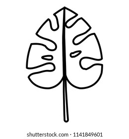 line exotic leaf design botany style