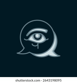 Line Eye of Horus icon isolated on black background. Ancient Egyptian goddess Wedjet symbol of protection, royal power and good health. Flat filled outline style with shadow. Vector