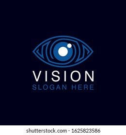 Line eye logo design template vector illustration